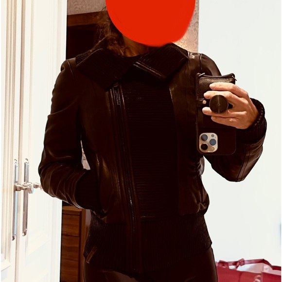 Veste RUDSAK EN CUIR noir avec collet en fourrure amovible - Picture 5 of 8